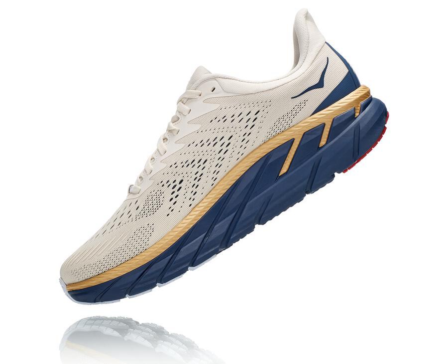 Hoka One One Clifton 7 Löparskor Herr - Vita/Blå - STNIP-9671